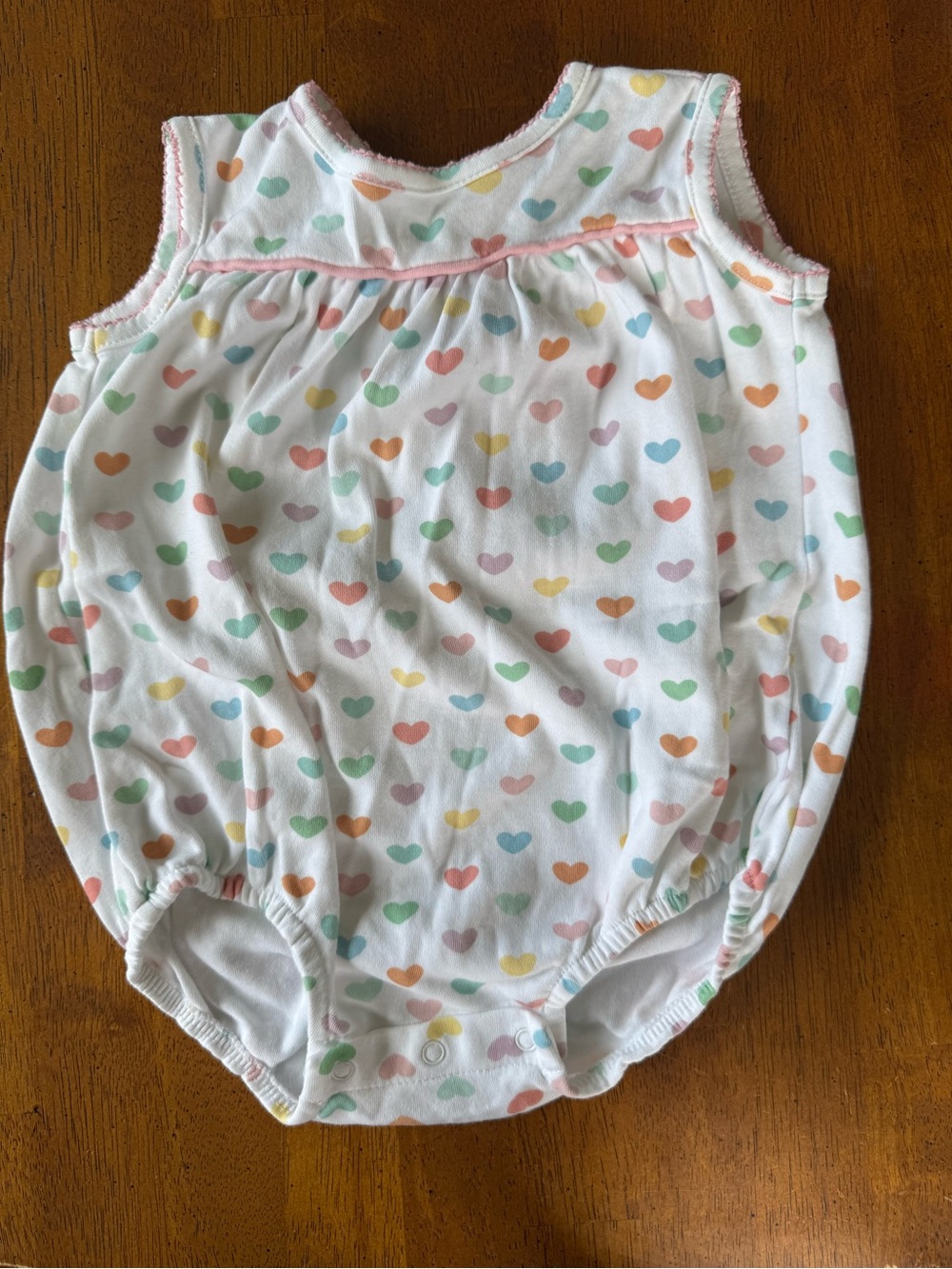Baby Girls' White Heart Print One-Piece Romper